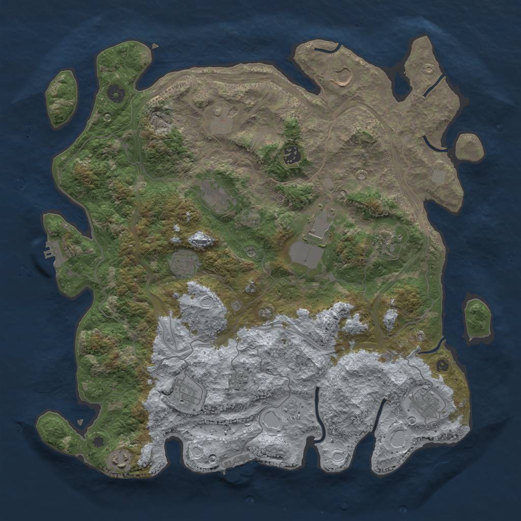 Rust Map: Procedural Map, Size: 4250, Seed: 186944094, 20 Monuments