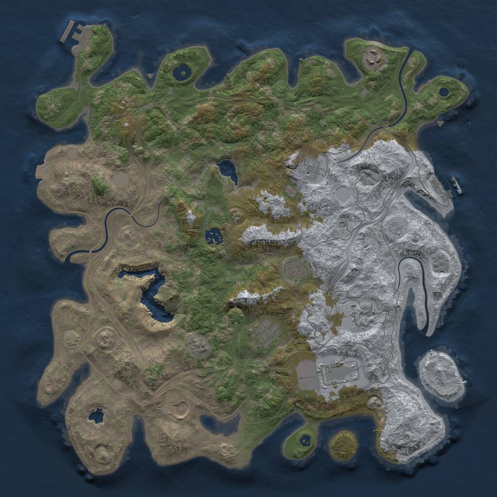 Rust Map: Procedural Map, Size: 4250, Seed: 141914380, 15 Monuments