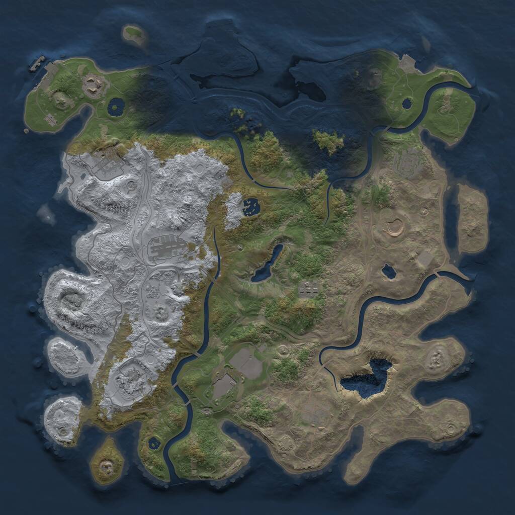 Rust Map: Procedural Map, Size: 4250, Seed: 89232241, 16 Monuments
