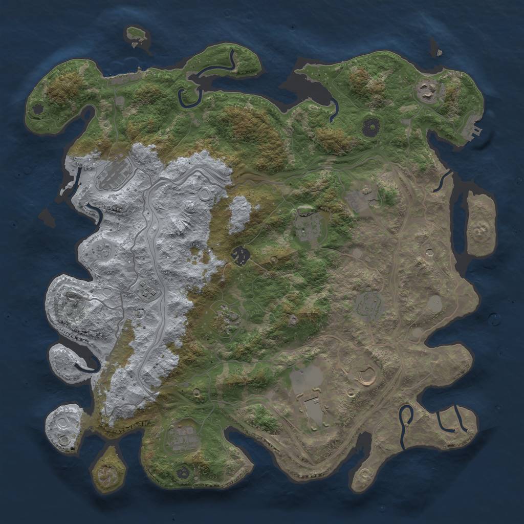 Rust Map: Procedural Map, Size: 4250, Seed: 89232241, 20 Monuments