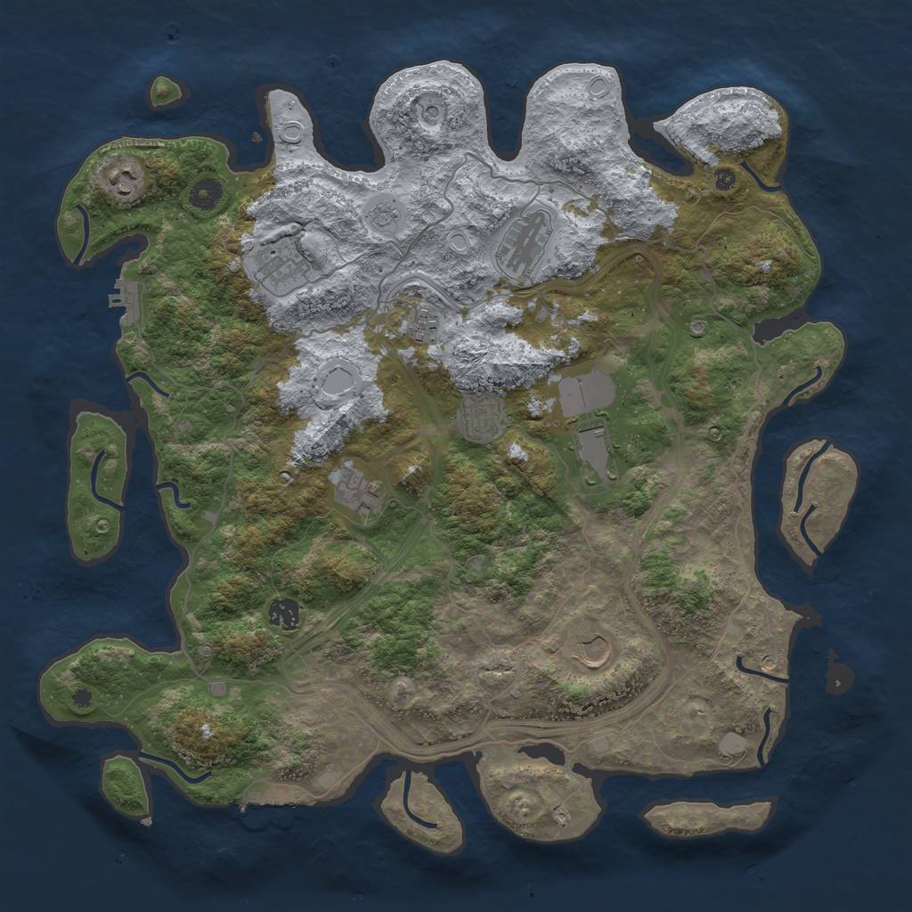 Rust Map: Procedural Map, Size: 4250, Seed: 379250368, 18 Monuments