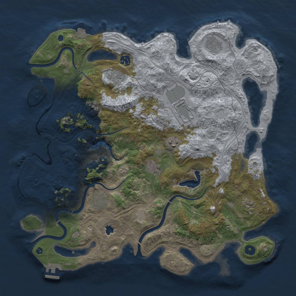 Rust Map: Procedural Map, Size: 4250, Seed: 1294914801, 15 Monuments