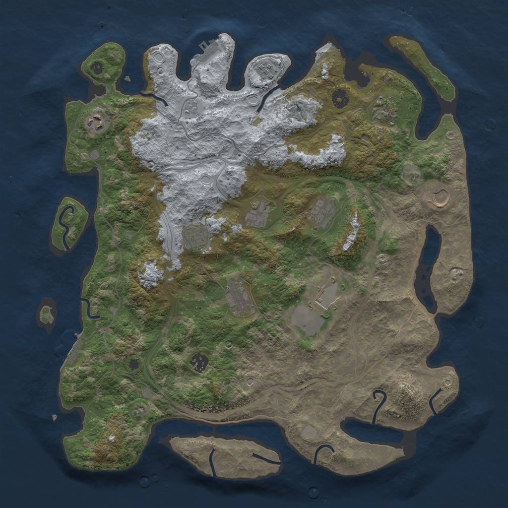 Rust Map: Procedural Map, Size: 4250, Seed: 985870370, 19 Monuments