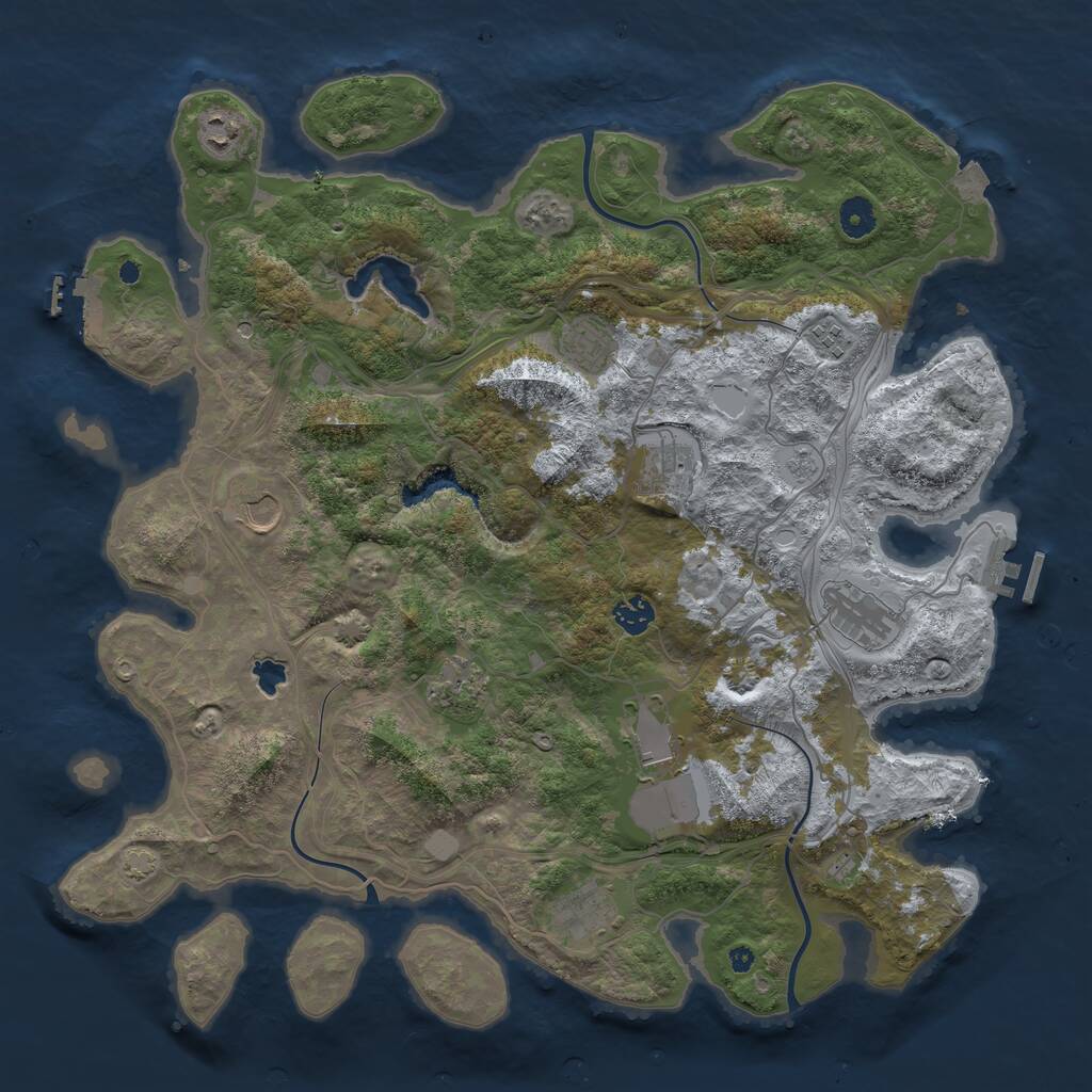 Rust Map: Procedural Map, Size: 4250, Seed: 53583835, 16 Monuments