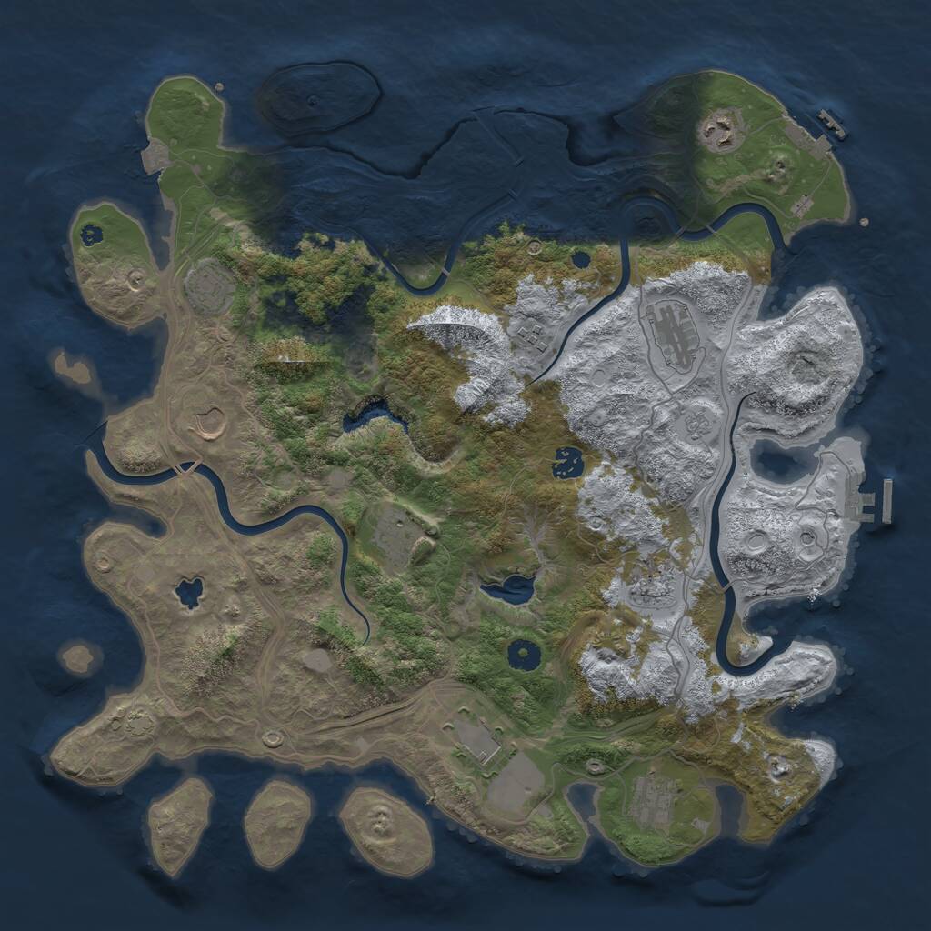 Rust Map: Procedural Map, Size: 4250, Seed: 53583835, 16 Monuments