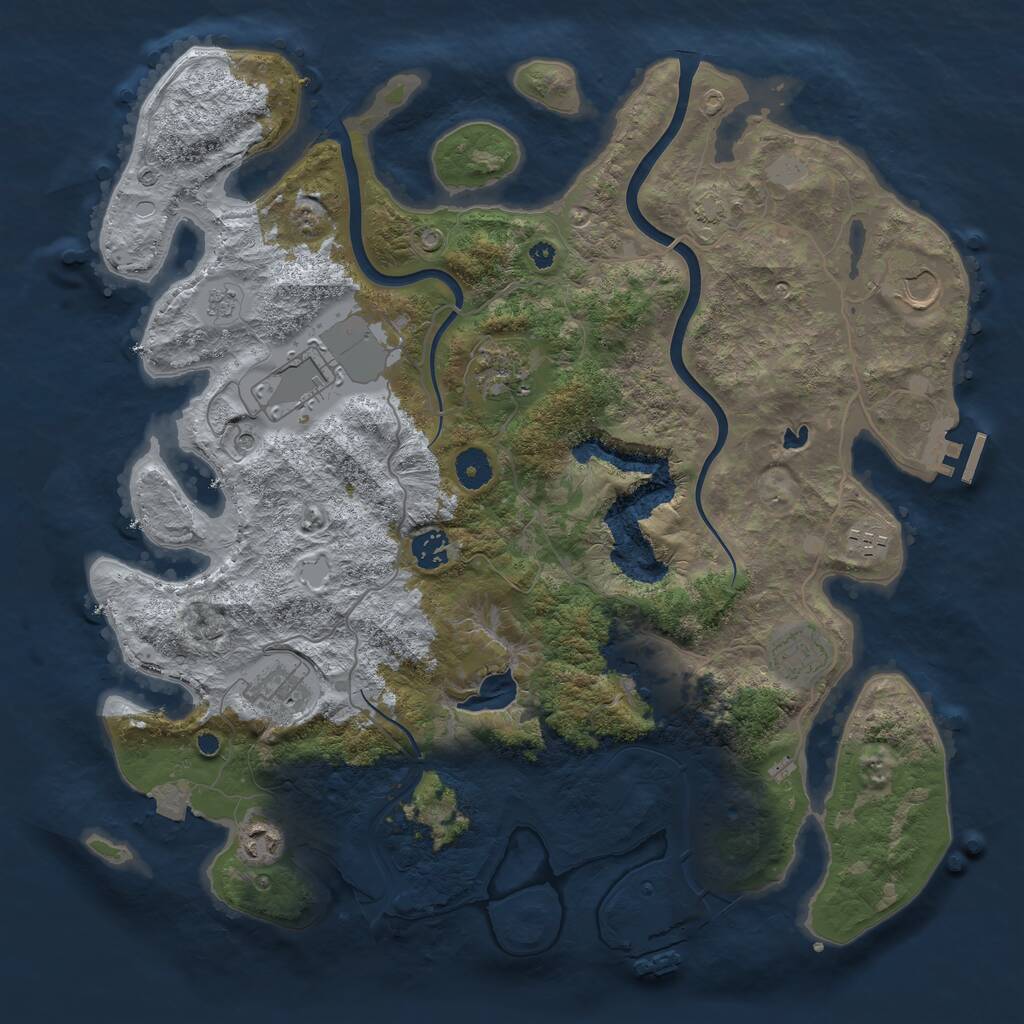 Rust Map: Procedural Map, Size: 4000, Seed: 4693, 15 Monuments