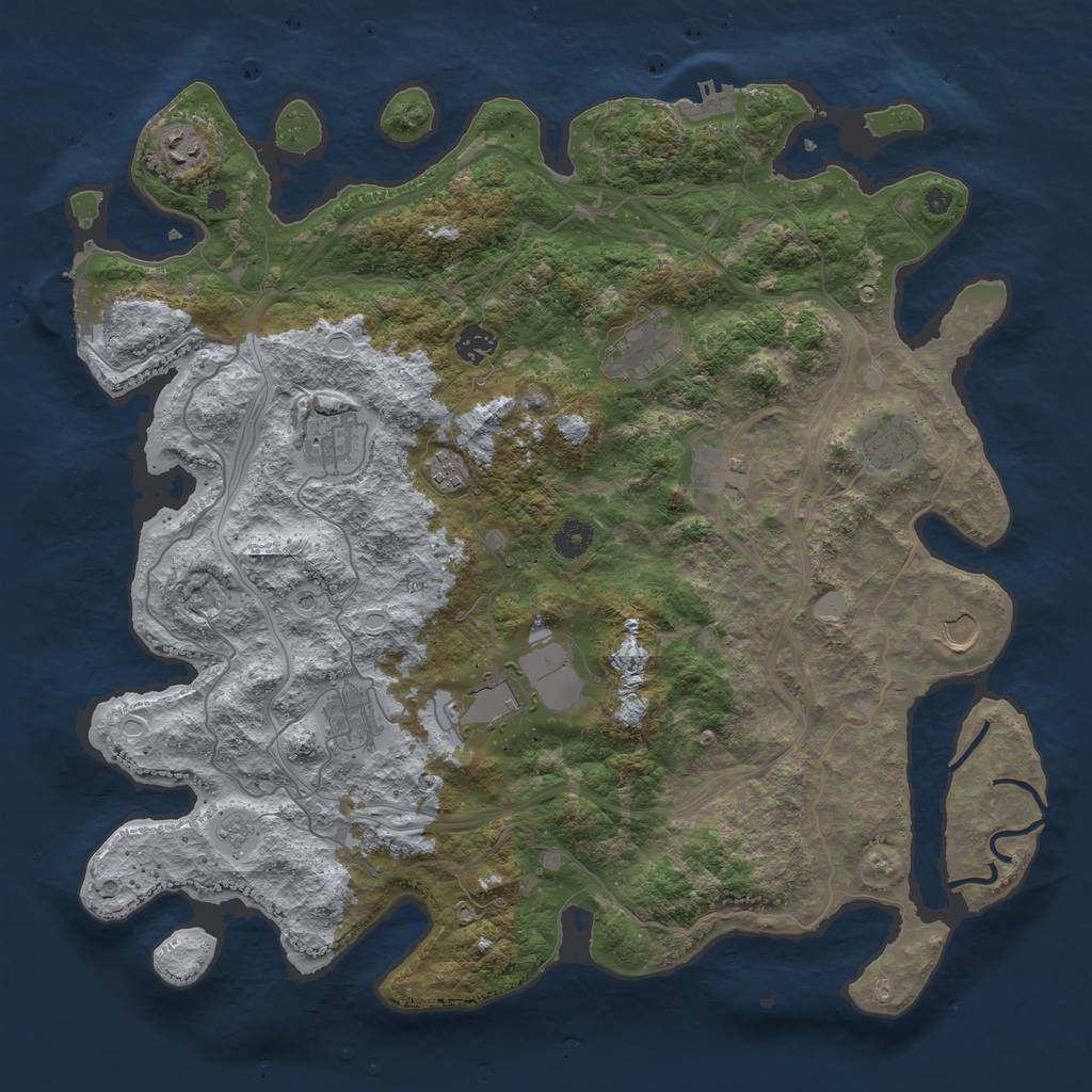 Rust Map: Procedural Map, Size: 4250, Seed: 1480278659, 19 Monuments