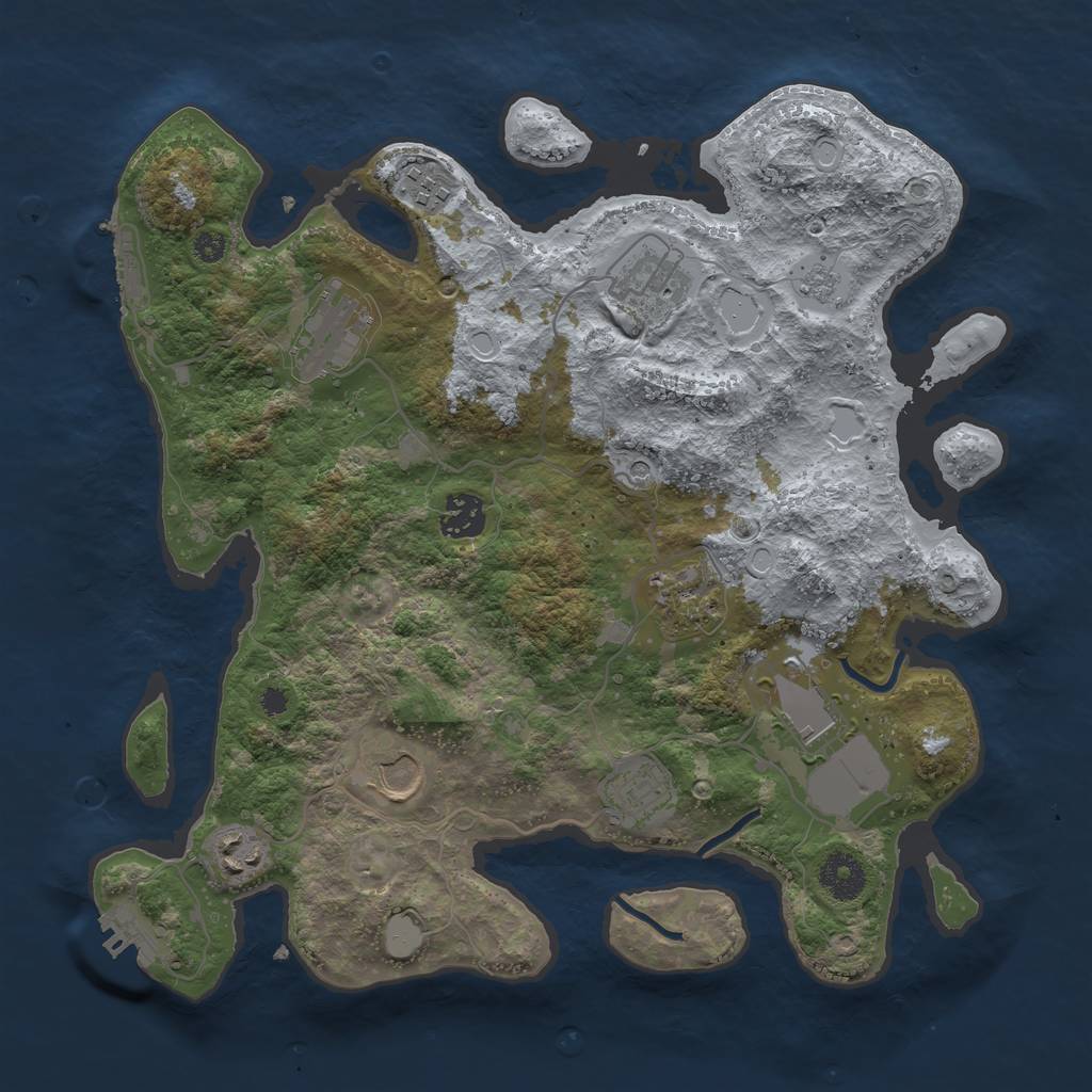 Rust Map: Procedural Map, Size: 3500, Seed: 422446252, 18 Monuments