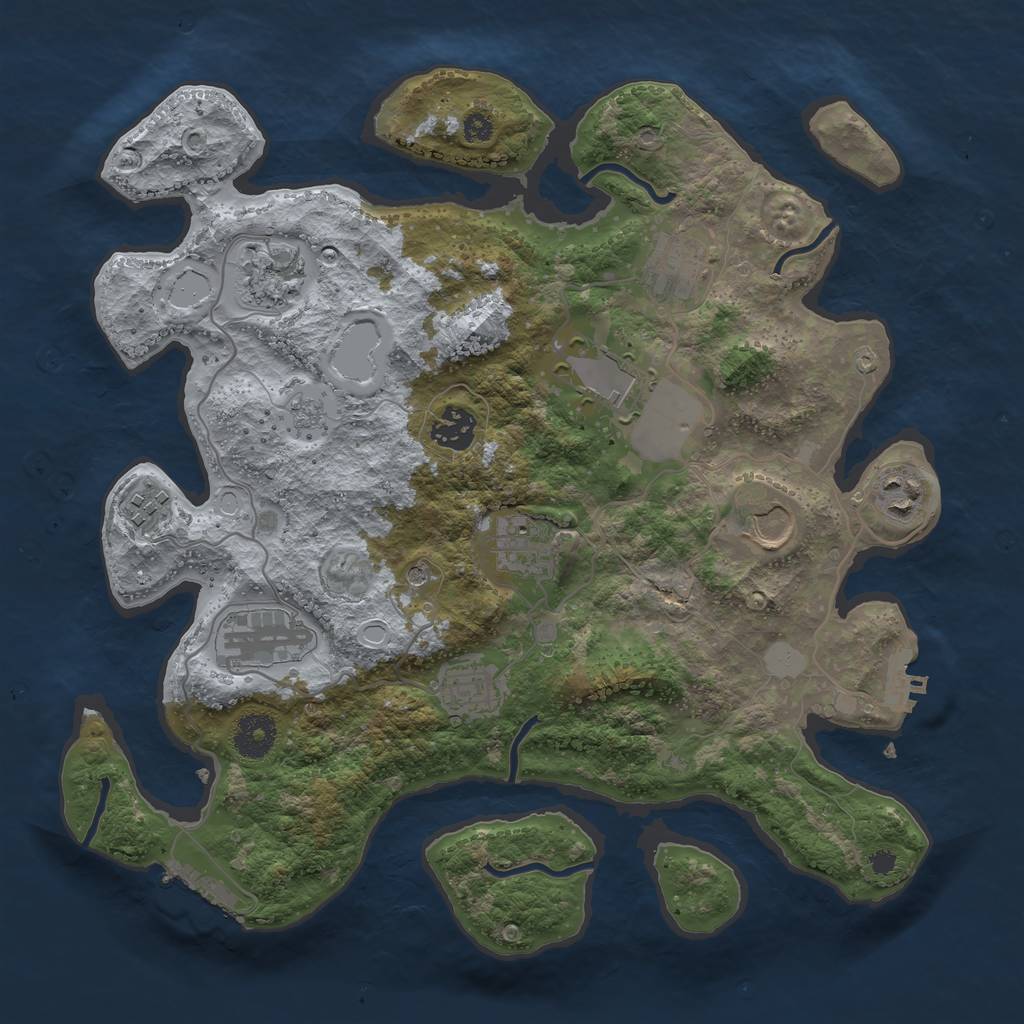 Rust Map: Procedural Map, Size: 3500, Seed: 765542609, 19 Monuments