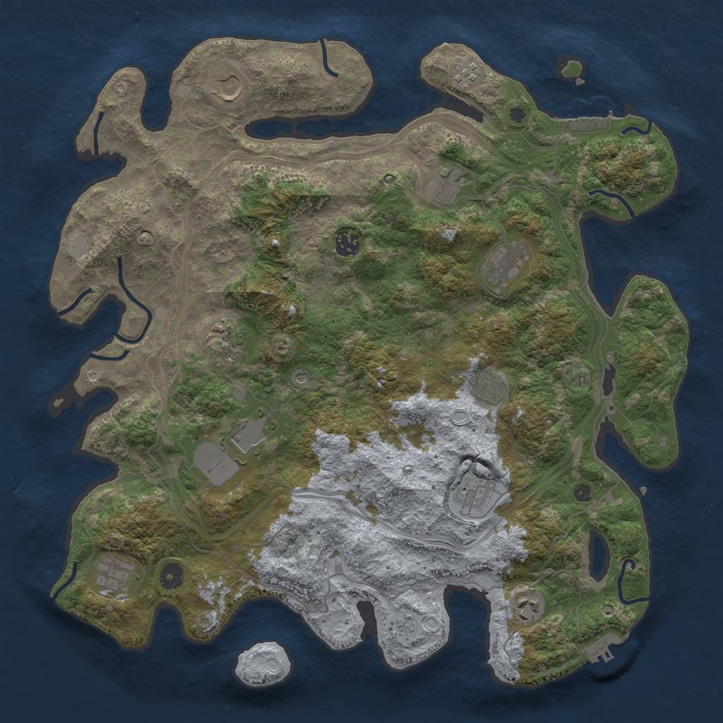 Rust Map: Procedural Map, Size: 4250, Seed: 612703433, 20 Monuments