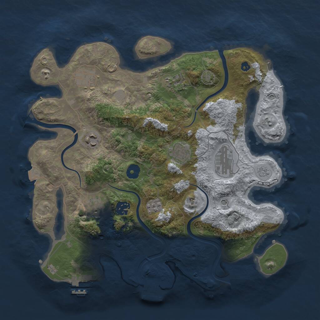 Rust Map: Procedural Map, Size: 3400, Seed: 363875345, 14 Monuments