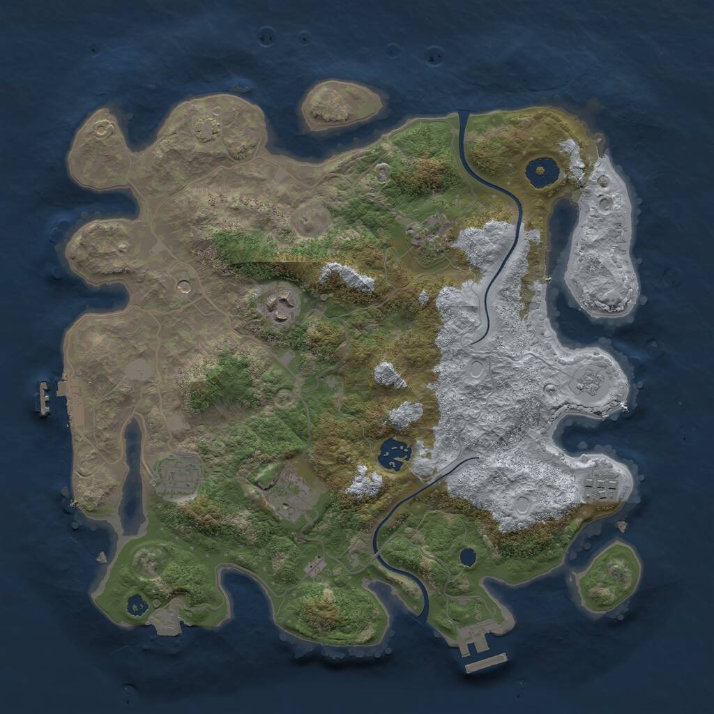 Rust Map: Procedural Map, Size: 3400, Seed: 363875345, 12 Monuments