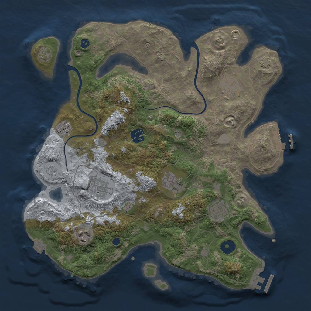 Rust Map: Procedural Map, Size: 3298, Seed: 1984, 13 Monuments