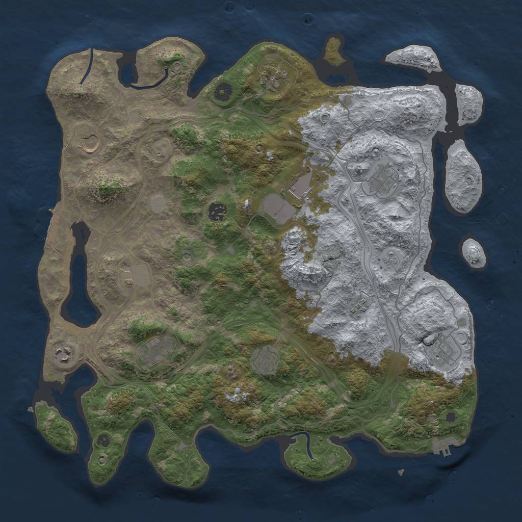 Rust Map: Procedural Map, Size: 4250, Seed: 1183317443, 20 Monuments