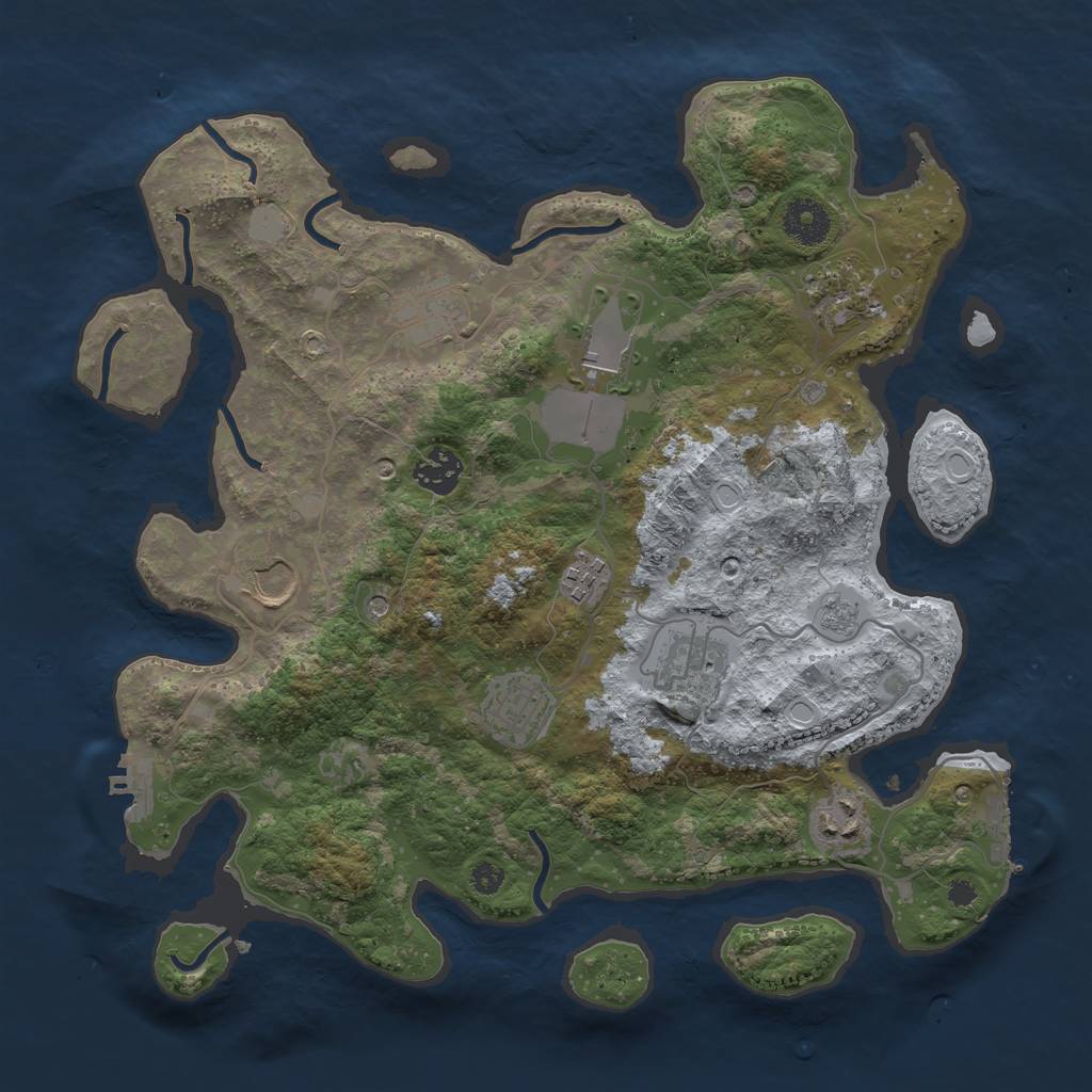 Rust Map: Procedural Map, Size: 3500, Seed: 659612441, 18 Monuments