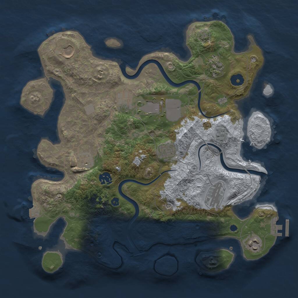 Rust Map: Procedural Map, Size: 3500, Seed: 659612441, 14 Monuments