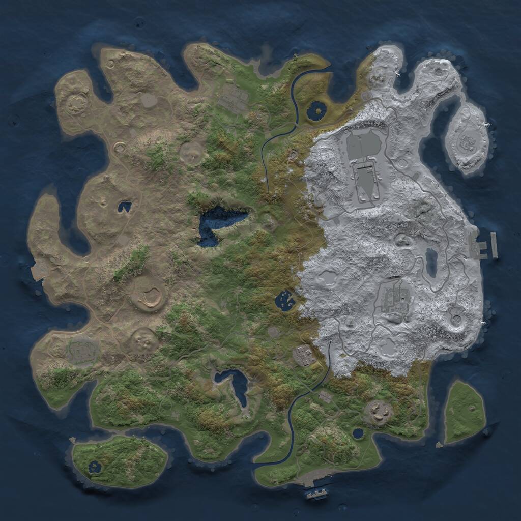 Rust Map: Procedural Map, Size: 4000, Seed: 2132035244, 15 Monuments