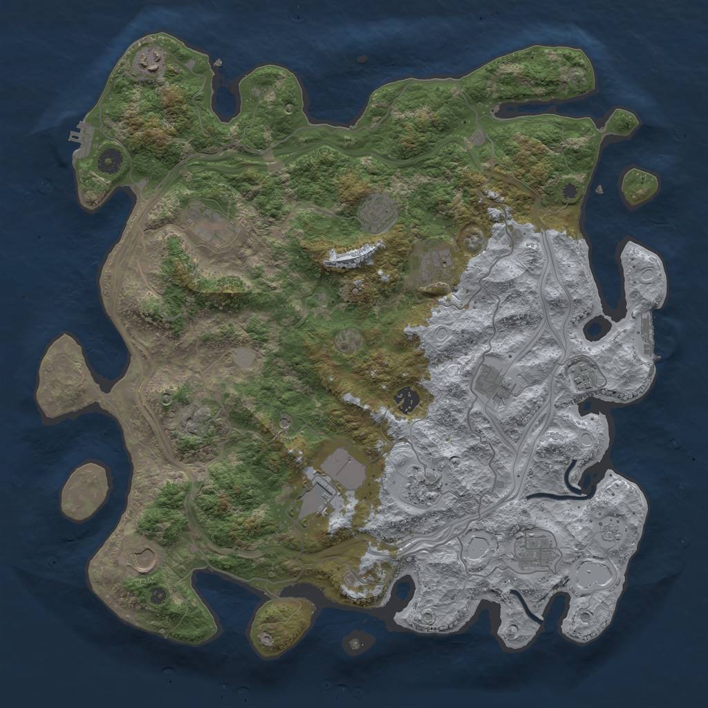 Rust Map: Procedural Map, Size: 4250, Seed: 40701883, 20 Monuments