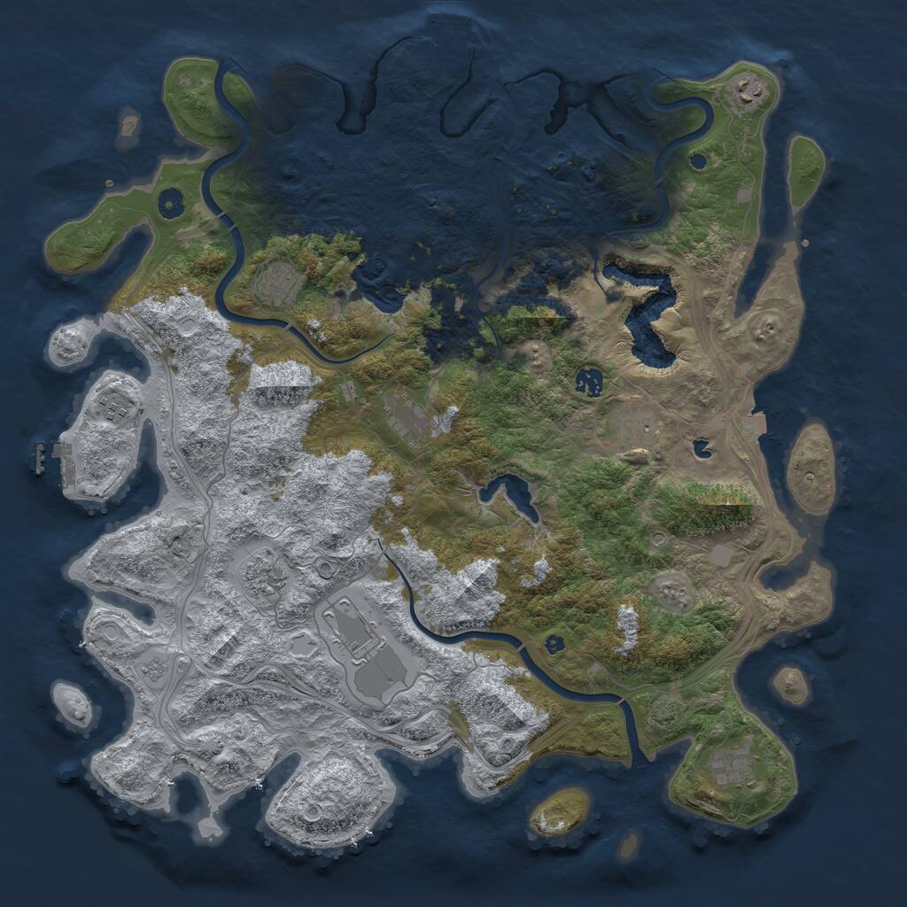 Rust Map: Procedural Map, Size: 4700, Seed: 839990581, 15 Monuments