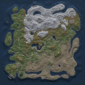 Thumbnail Rust Map: Procedural Map, Size: 4250, Seed: 1383393814, 15 Monuments