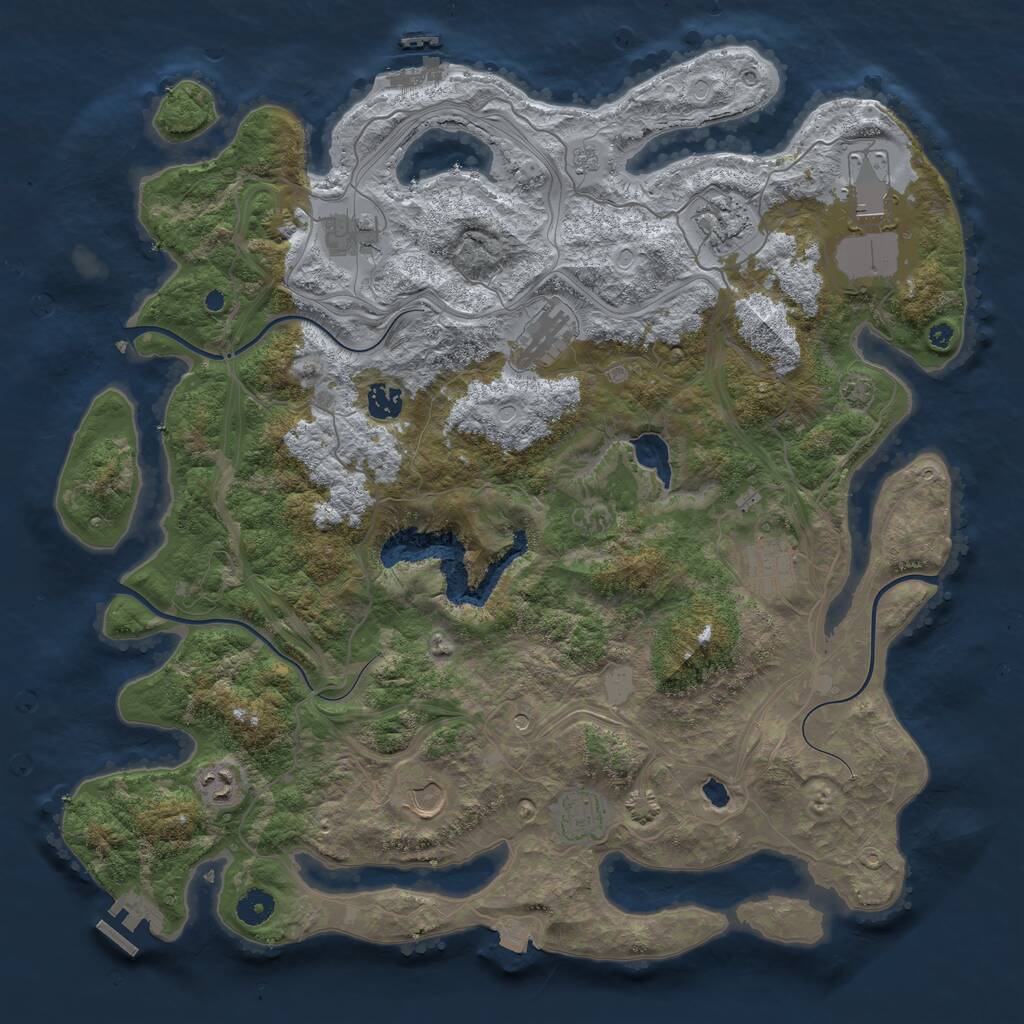 Rust Map: Procedural Map, Size: 4250, Seed: 1383393814, 15 Monuments