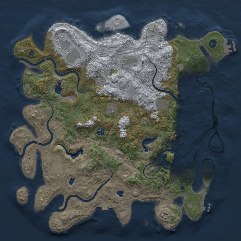 Rust Map: Procedural Map, Size: 4500, Seed: 1738368107, 15 Monuments