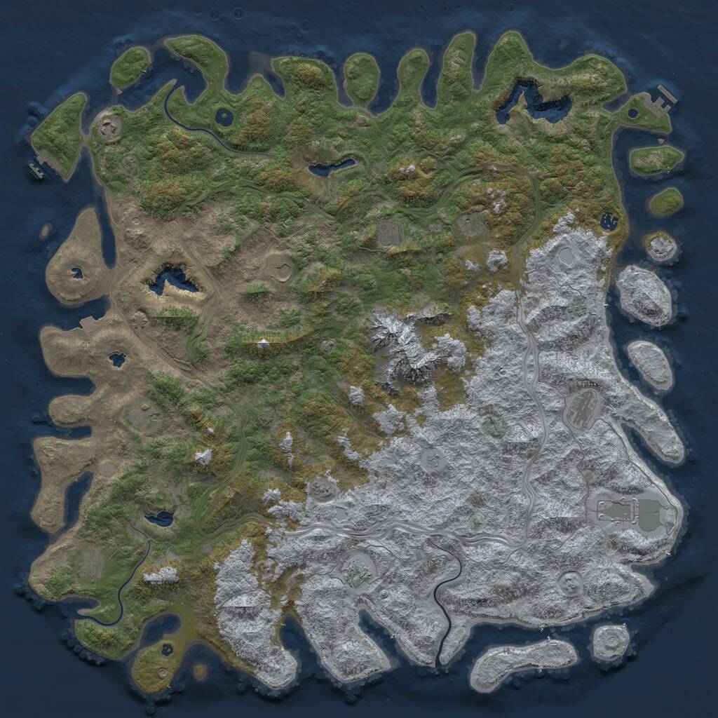 Rust Map: Procedural Map, Size: 6000, Seed: 44866, 17 Monuments