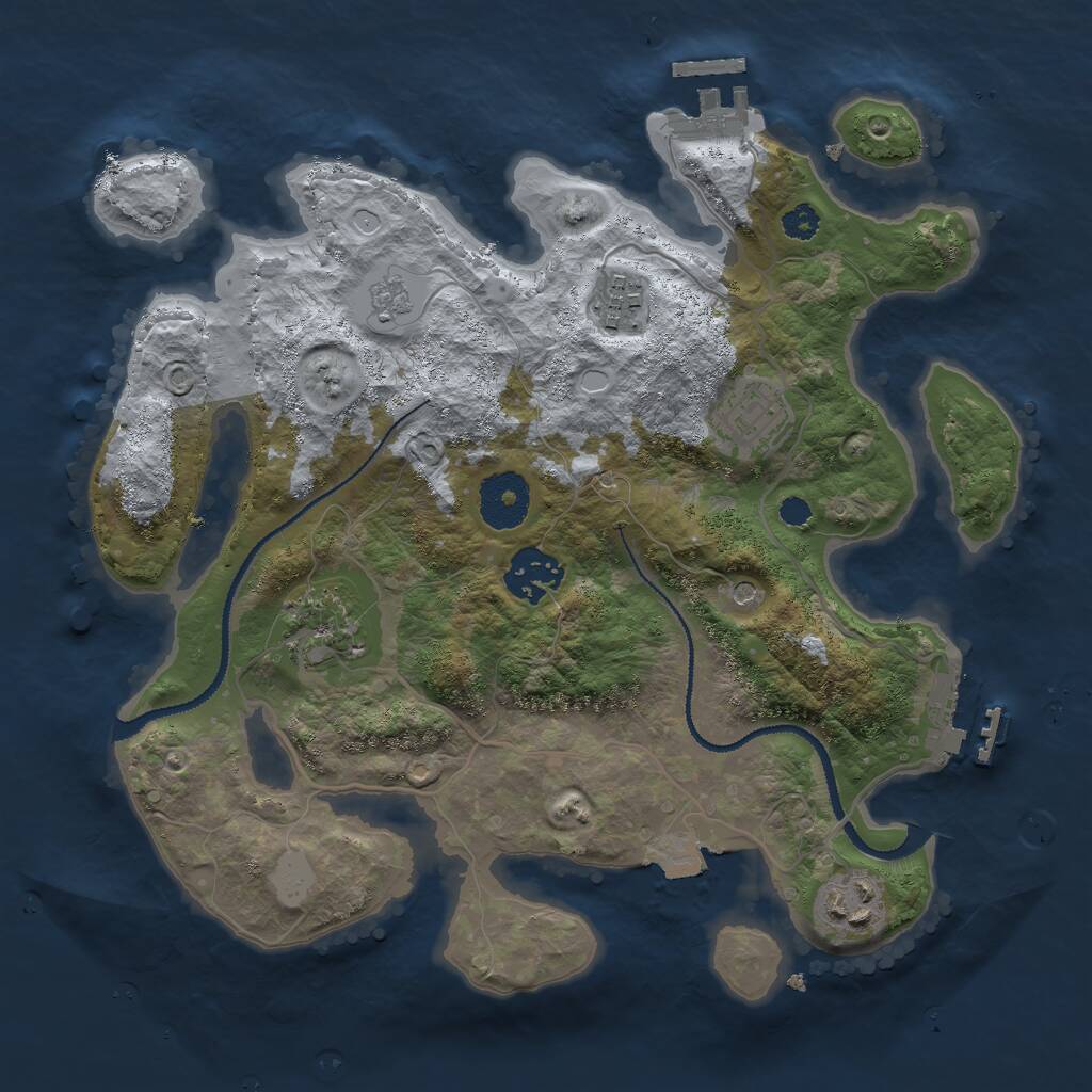 Rust Map: Procedural Map, Size: 3000, Seed: 273220190, 10 Monuments
