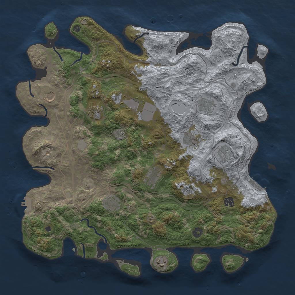 Rust Map: Procedural Map, Size: 4250, Seed: 475718356, 20 Monuments