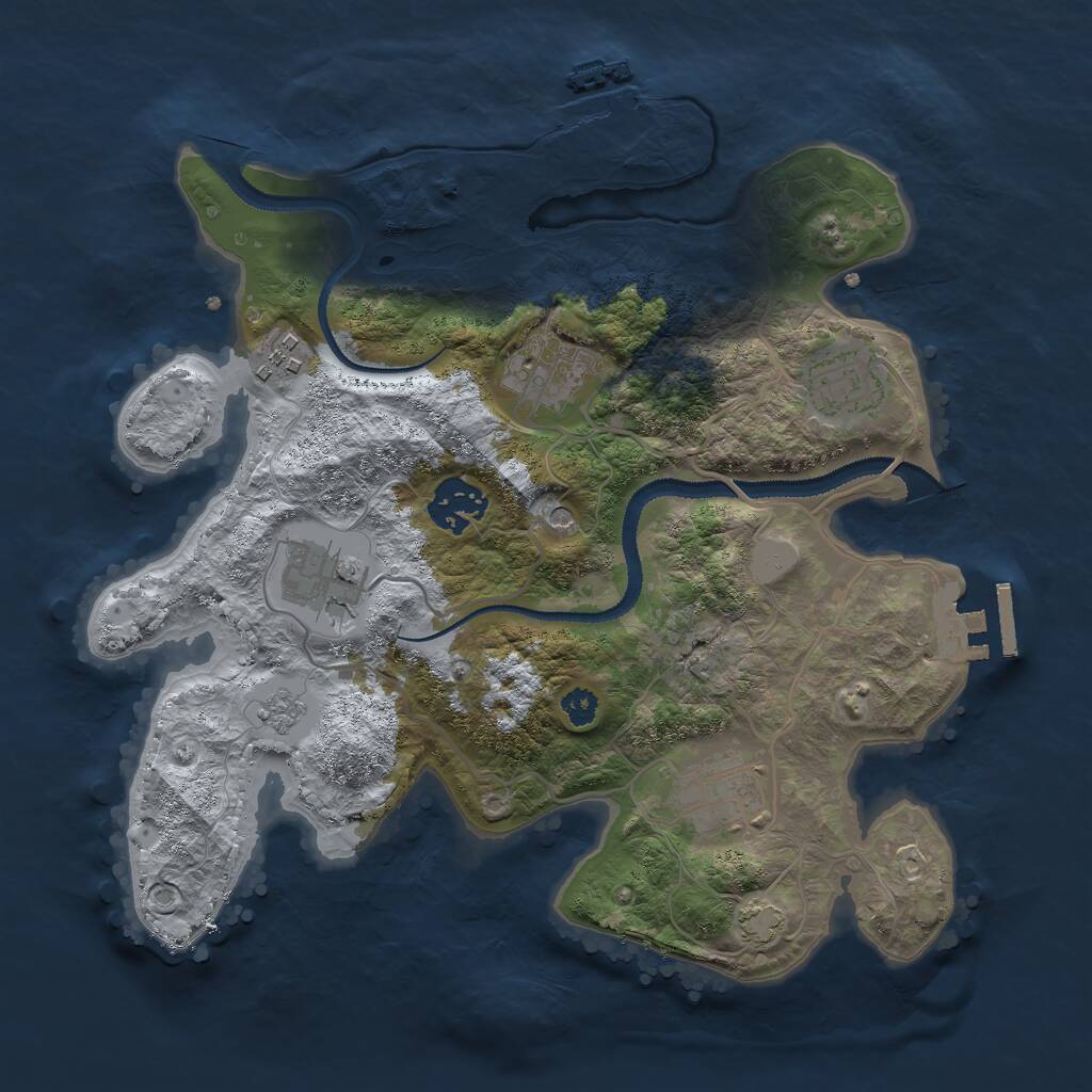 Rust Map: Procedural Map, Size: 3000, Seed: 96654211, 12 Monuments
