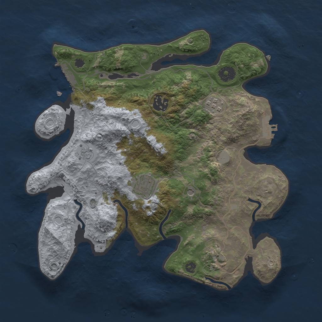 Rust Map: Procedural Map, Size: 3000, Seed: 96654211, 13 Monuments