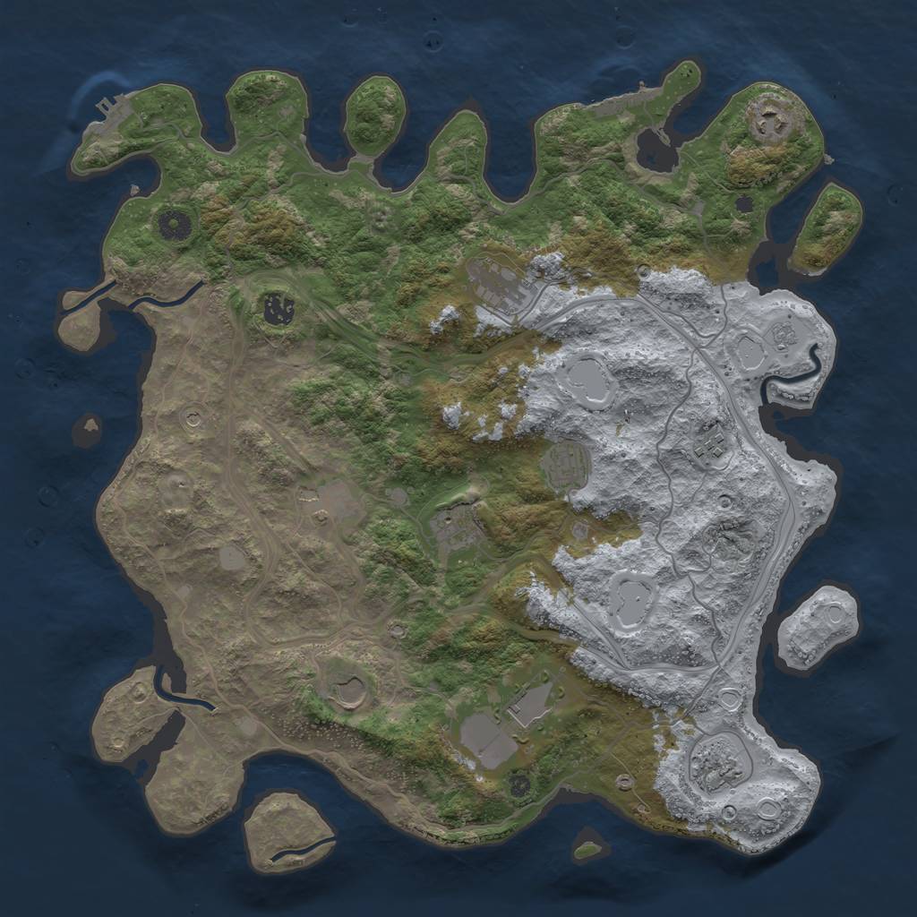 Rust Map: Procedural Map, Size: 4250, Seed: 1245344361, 19 Monuments