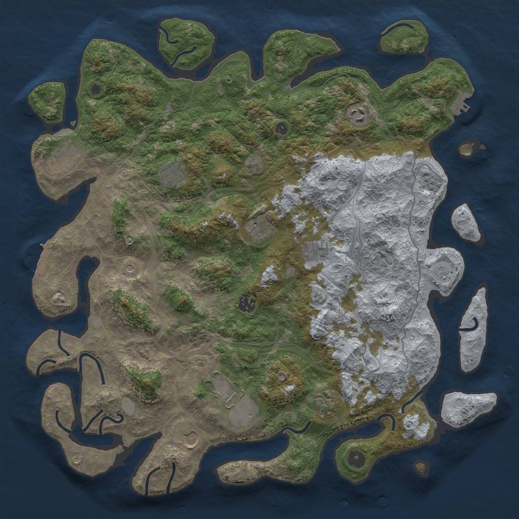 Rust Map: Procedural Map, Size: 4500, Seed: 692883588, 19 Monuments