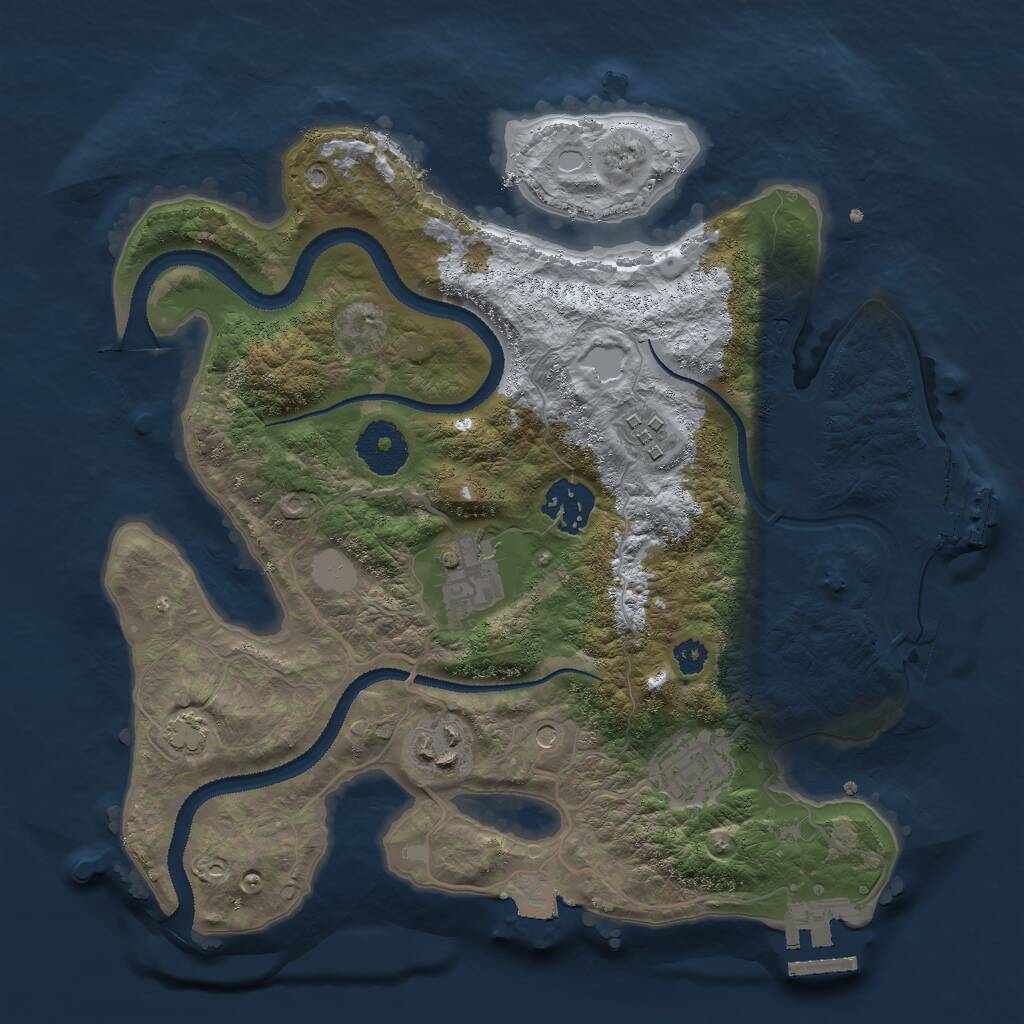 Rust Map: Procedural Map, Size: 3000, Seed: 1449287293, 10 Monuments
