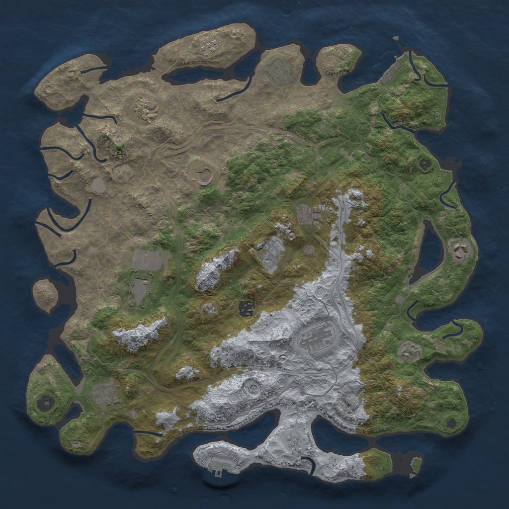 Rust Map: Procedural Map, Size: 4500, Seed: 367443541, 20 Monuments