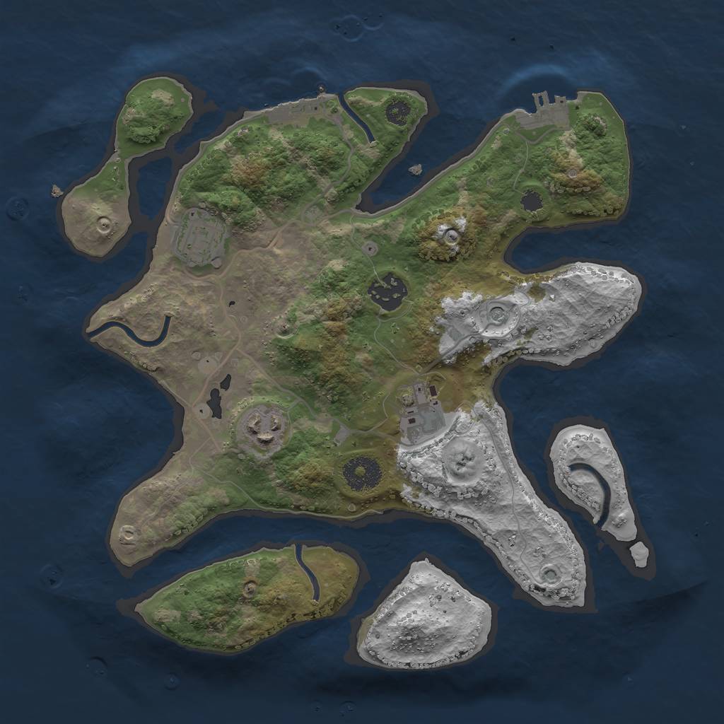 Rust Map: Procedural Map, Size: 3000, Seed: 78, 9 Monuments