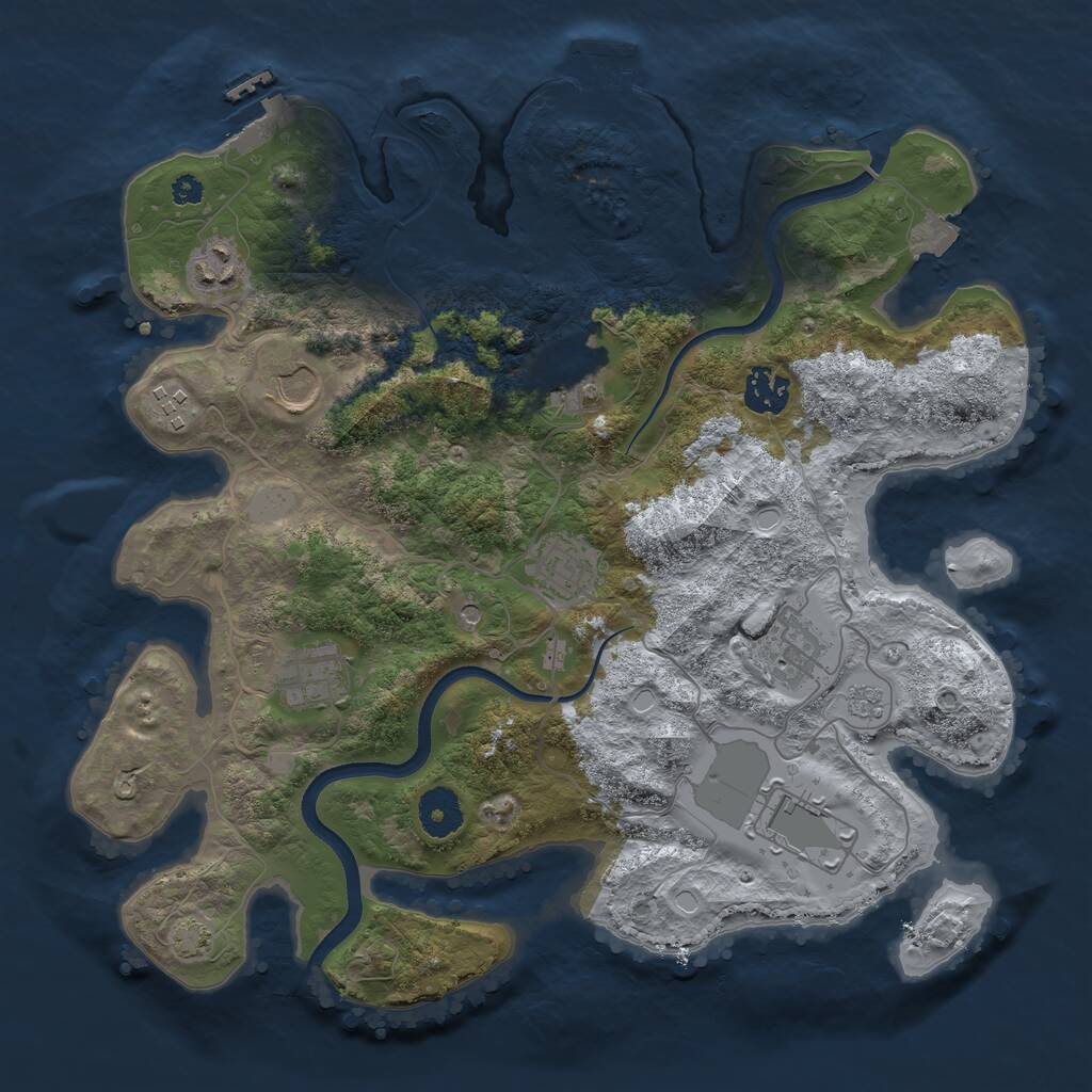 Rust Map: Procedural Map, Size: 3500, Seed: 52761553, 15 Monuments