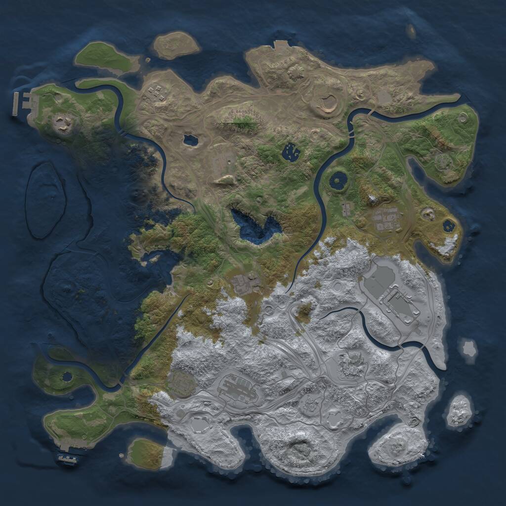 Rust Map: Procedural Map, Size: 4250, Seed: 3153131, 17 Monuments