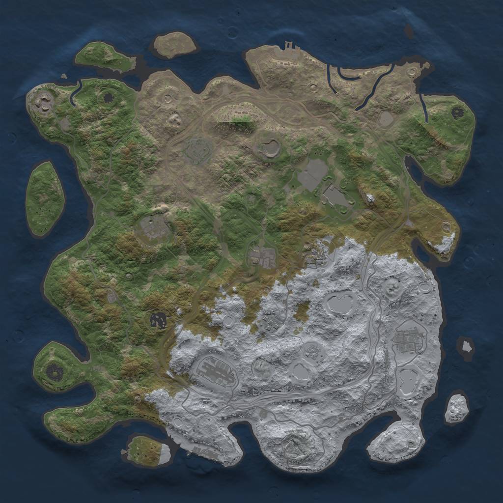 Rust Map: Procedural Map, Size: 4250, Seed: 3153131, 20 Monuments