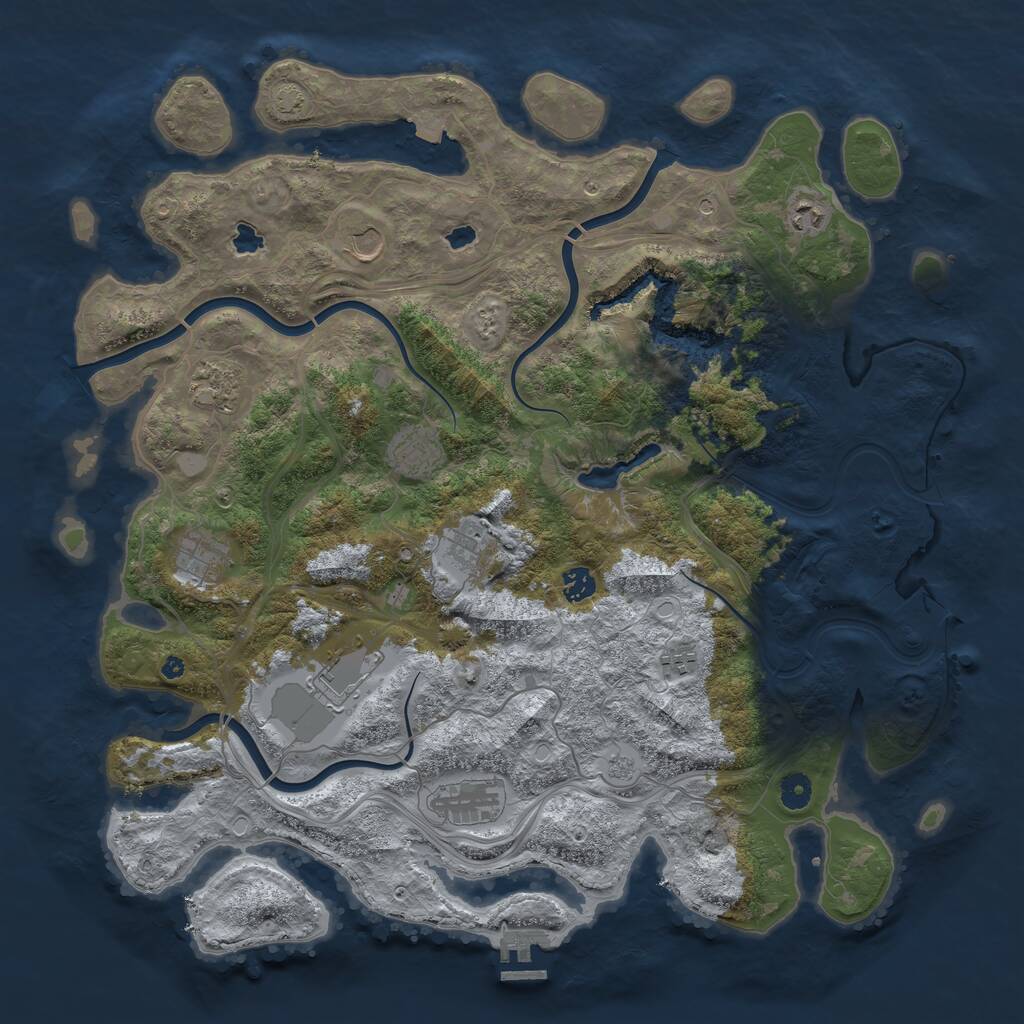 Rust Map: Procedural Map, Size: 4500, Seed: 282441575, 15 Monuments