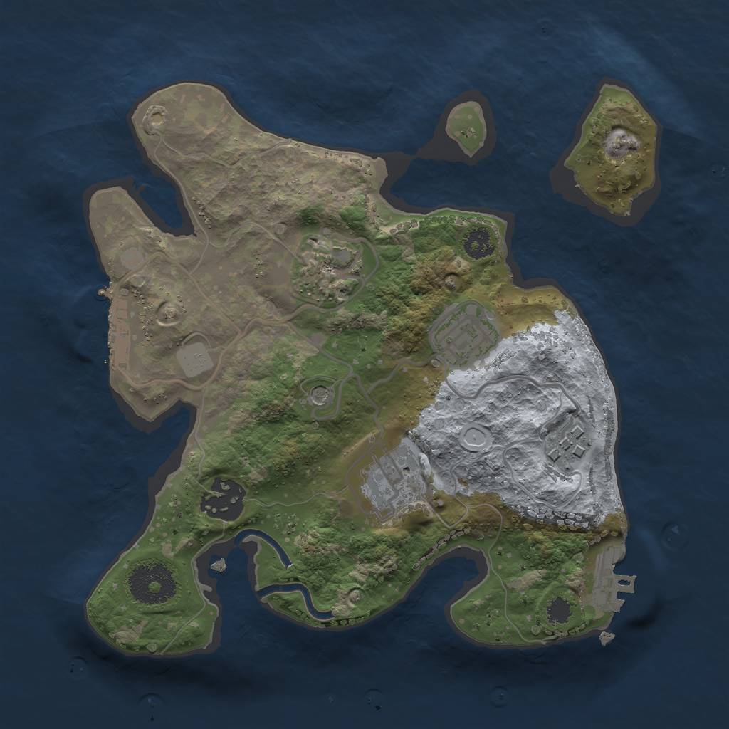 Rust Map: Procedural Map, Size: 2500, Seed: 1565250087, 13 Monuments