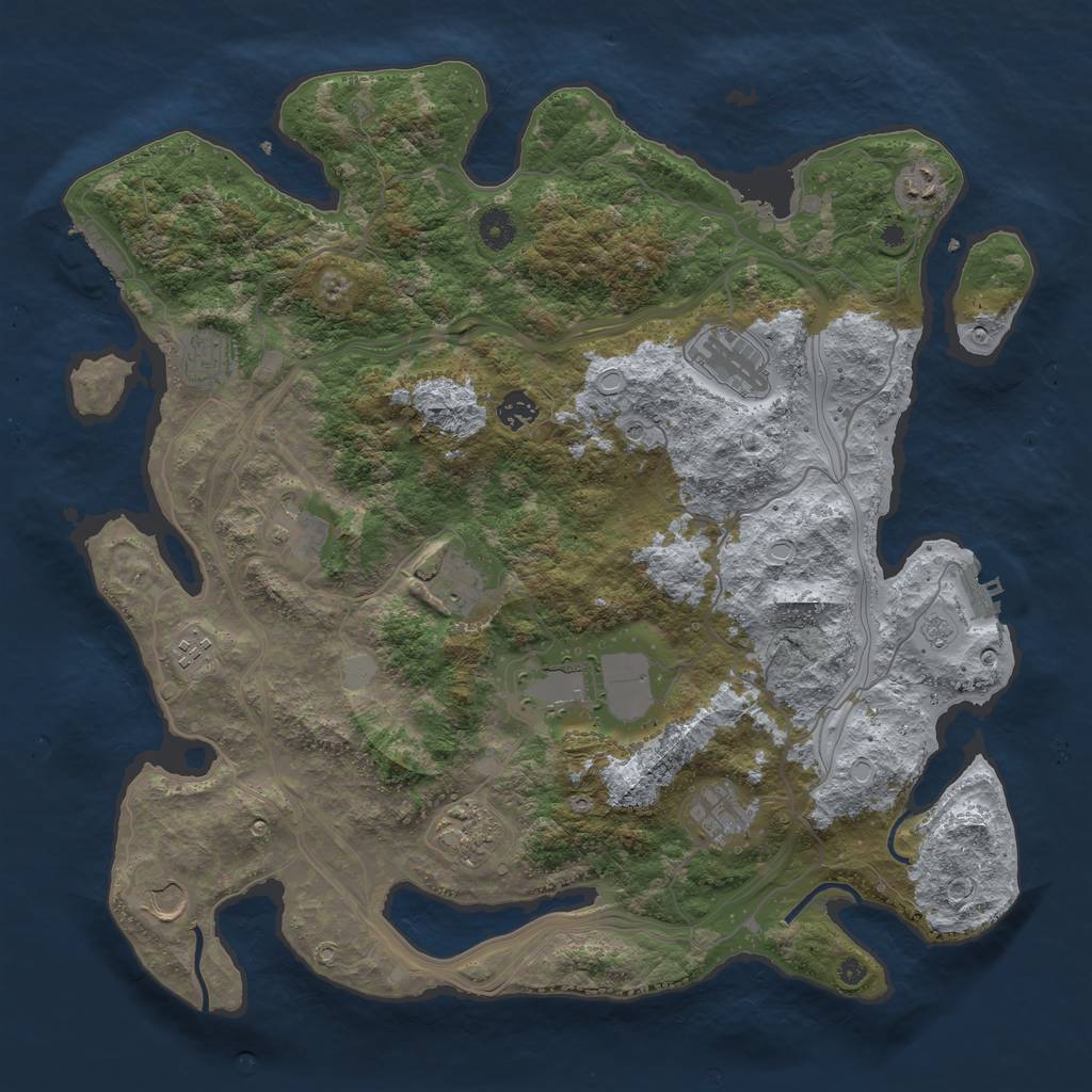 Rust Map: Procedural Map, Size: 4250, Seed: 1631549893, 20 Monuments