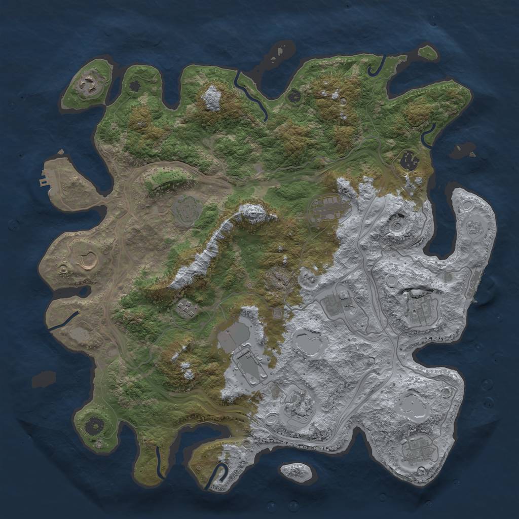Rust Map: Procedural Map, Size: 4250, Seed: 847655418, 20 Monuments