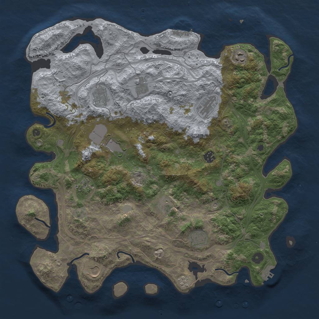 Rust Map: Procedural Map, Size: 4250, Seed: 969595590, 20 Monuments