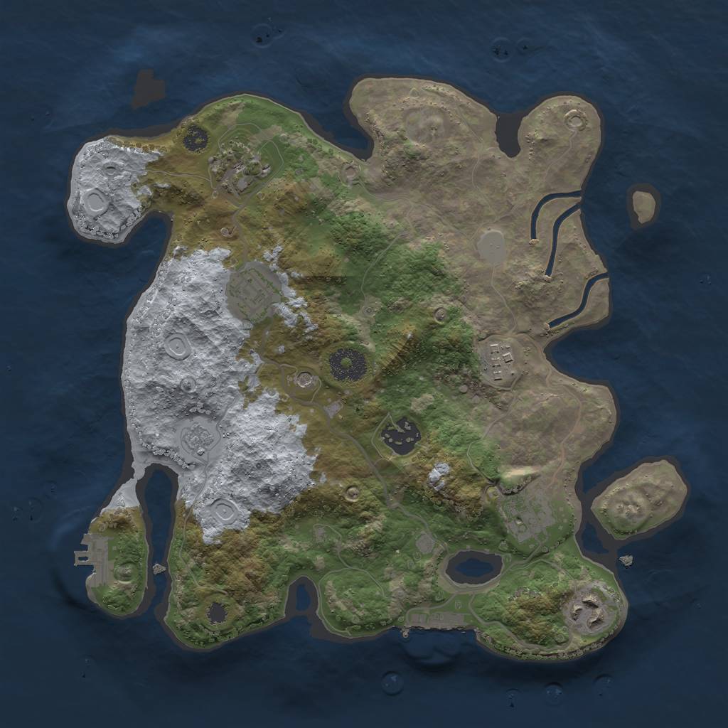 Rust Map: Procedural Map, Size: 3000, Seed: 1884158743, 15 Monuments