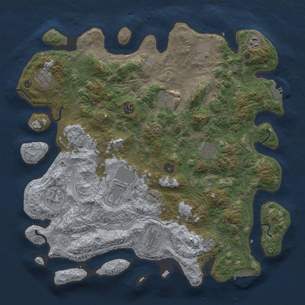 Rust Map: Procedural Map, Size: 4250, Seed: 396288217, 19 Monuments