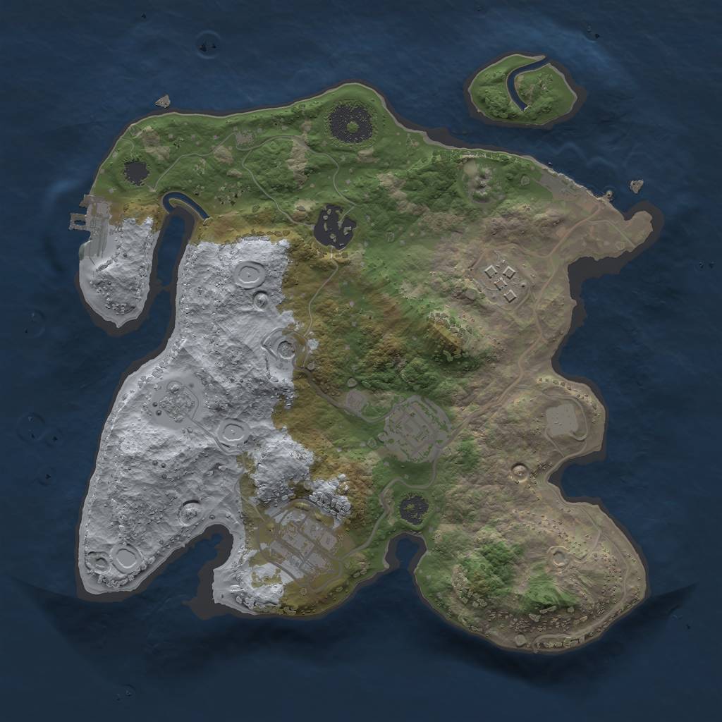 Rust Map: Procedural Map, Size: 2600, Seed: 667, 13 Monuments