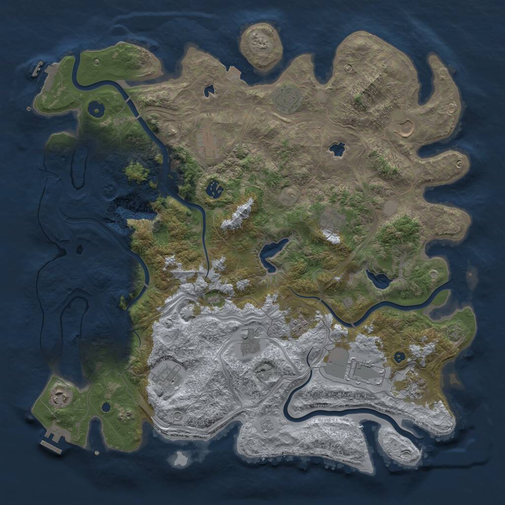 Rust Map: Procedural Map, Size: 4500, Seed: 1701281768, 17 Monuments