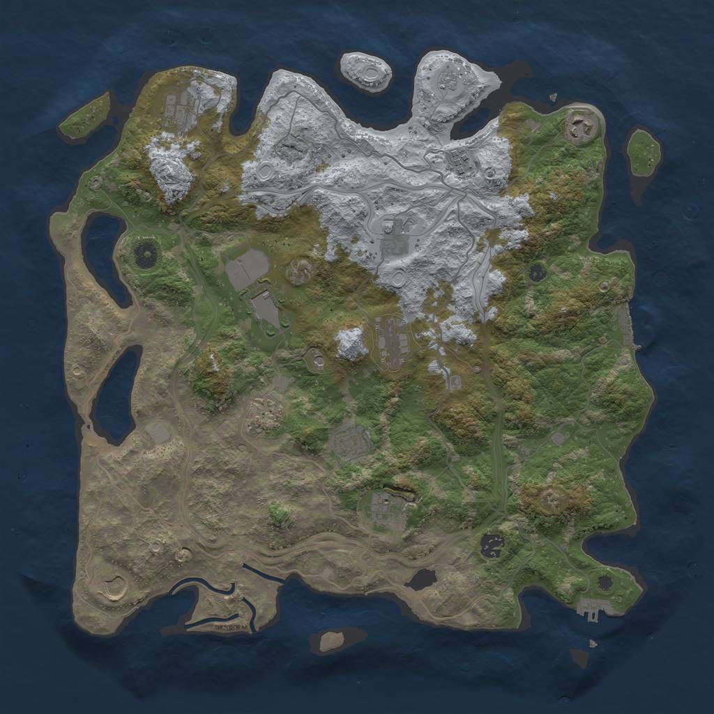 Rust Map: Procedural Map, Size: 4300, Seed: 381403146, 20 Monuments