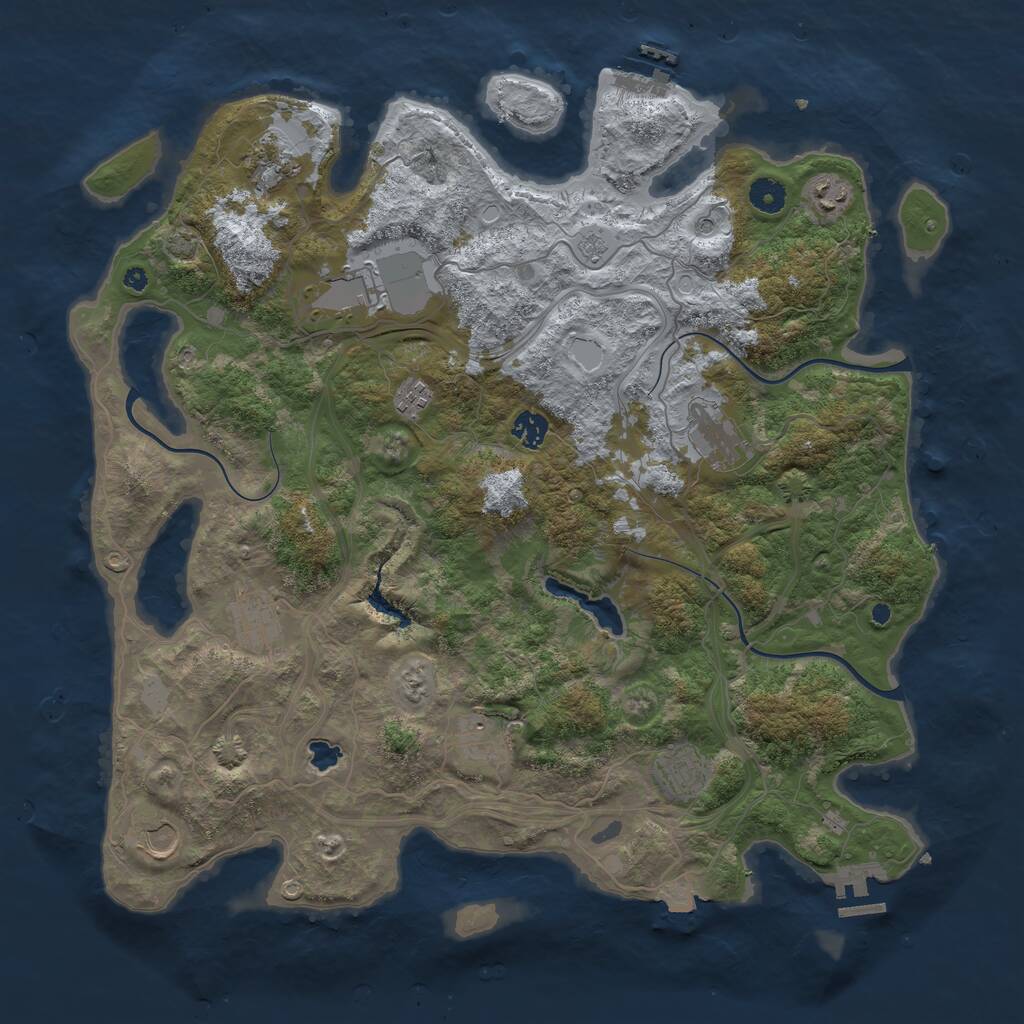Rust Map: Procedural Map, Size: 4300, Seed: 381403146, 16 Monuments